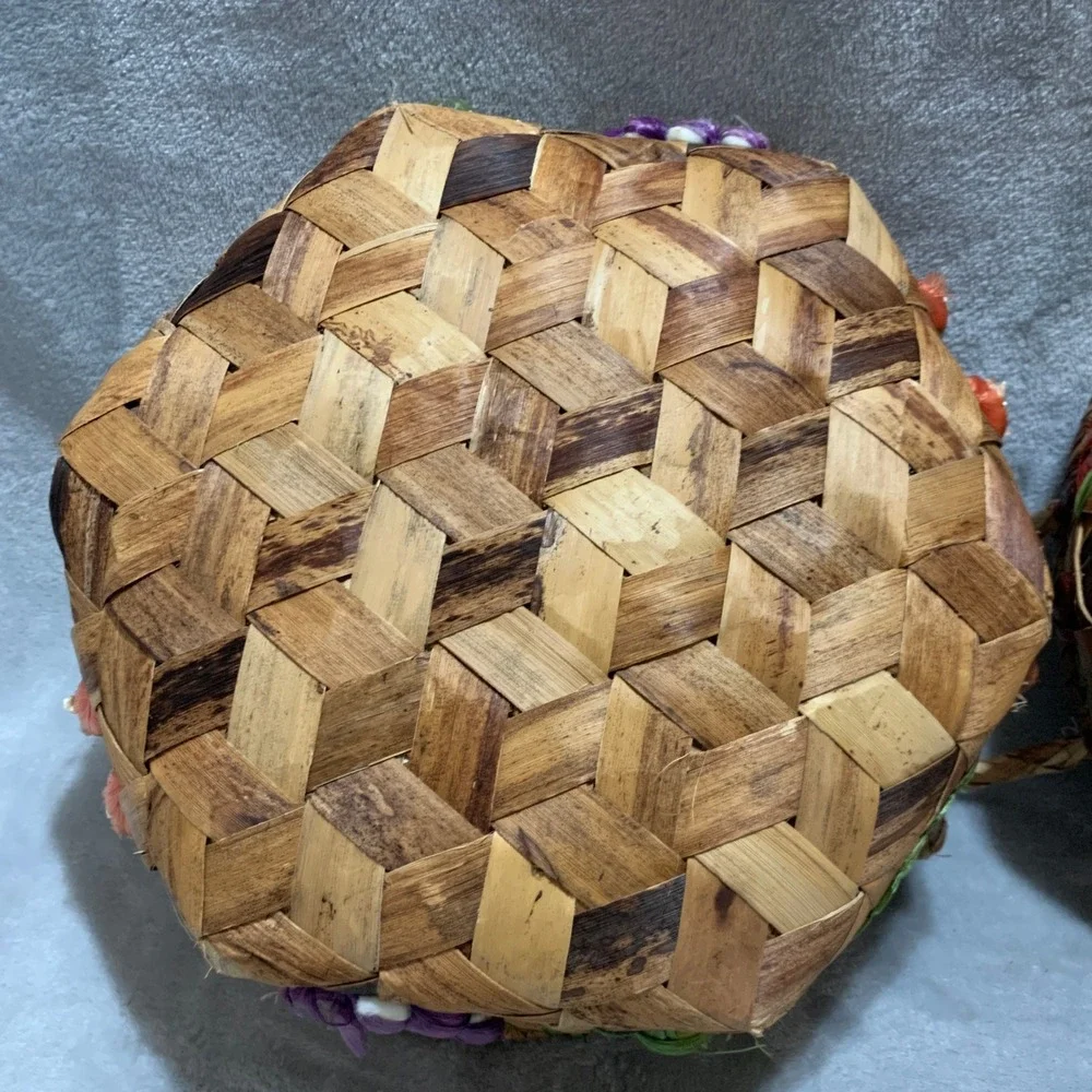 Woven Baskets Set of 3 Fruit Veggie Decor‎ Raffia Farmhouse Countrycore Vintage